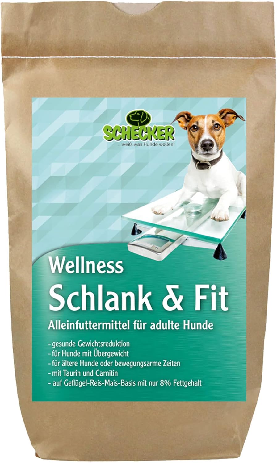 Schecker Trockenfutter Wellness Schlank und Fit - für gesunde Gewichtsreduktion ausgewachsener Hunde