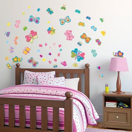 Wandkings Schmetterlinge Wandsticker Megapack Set, 53 Aufkleber, Gesamtfläche 260 x 70 cm