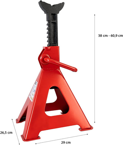 Grafner 2 Stück Unterstellböcke, 5 Tonnen Traglast, Hubhöhe 380 – 609 mm, höhenverstellbar, Ratschen