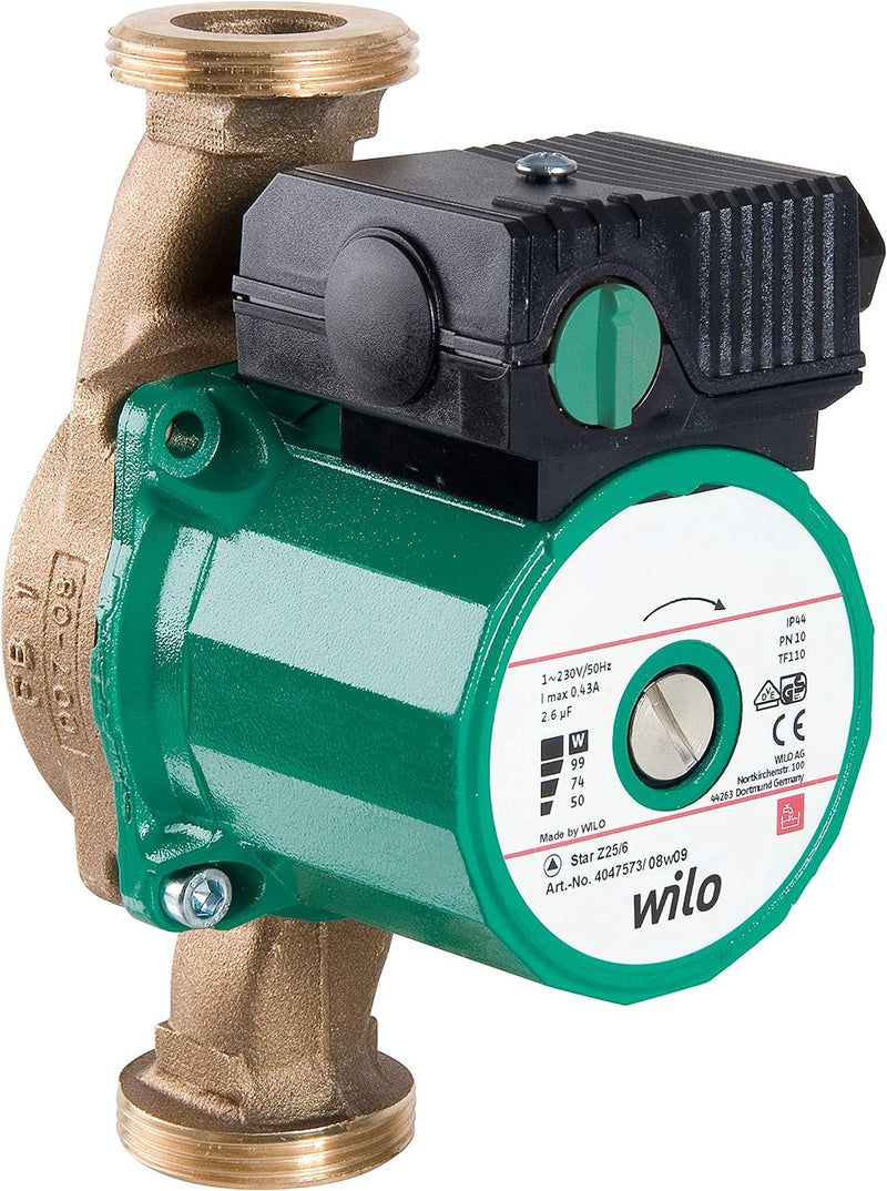 Wilo-Star-Z 25/6-3, Trinkwasser- Zirkulationspumpe, Nassläufer, Baulänge 180mm, G1 1/2