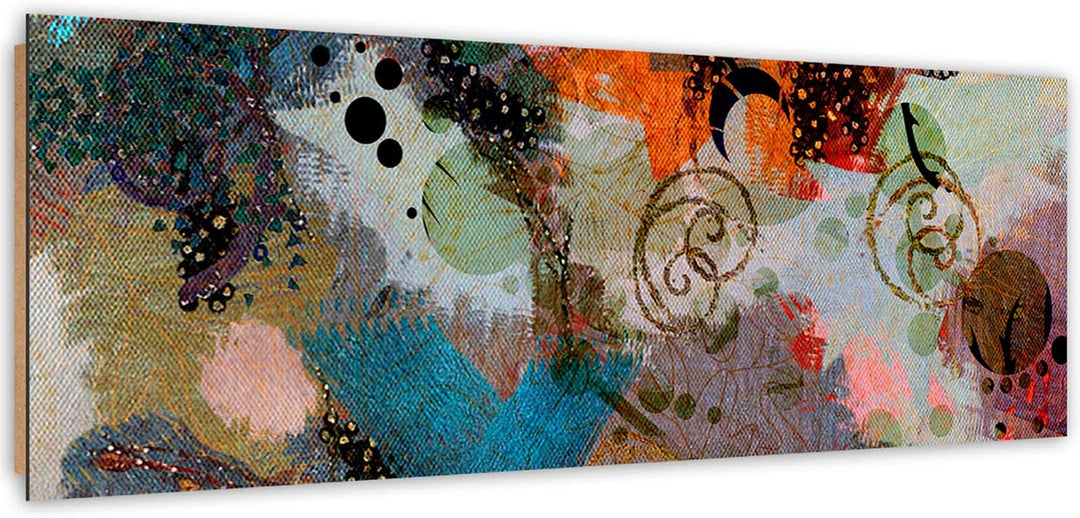 Wanddeko Stilvoll motiv Kunst modern Bilder Muster mehrfarbig 140x45 cm Deco panel 140x45 cm A, Deco