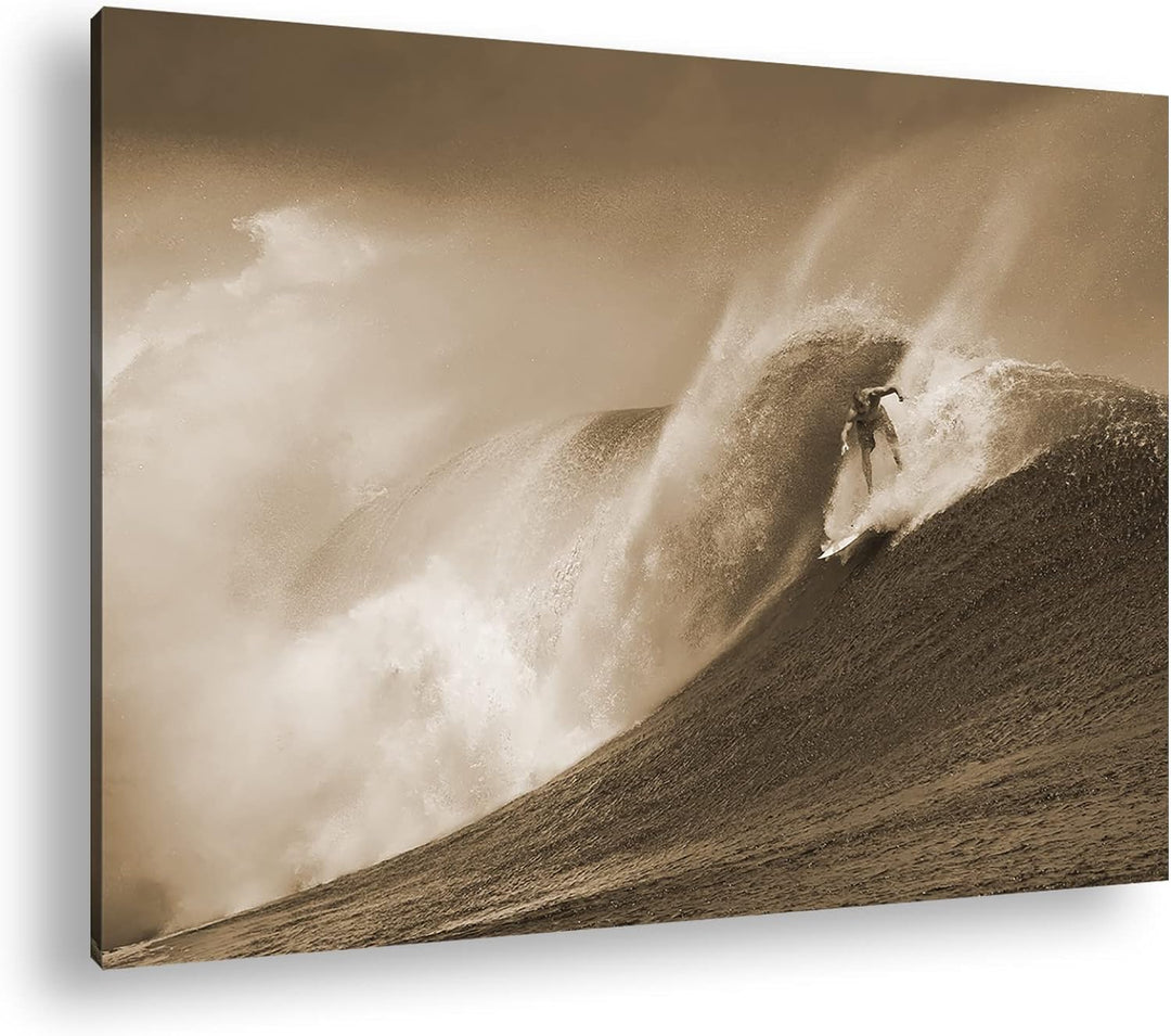 deyoli Surf Aktion Format: 60x40 cm Effekt: Sepia als Leinwandbild, Motiv fertig gerahmt auf Echthol