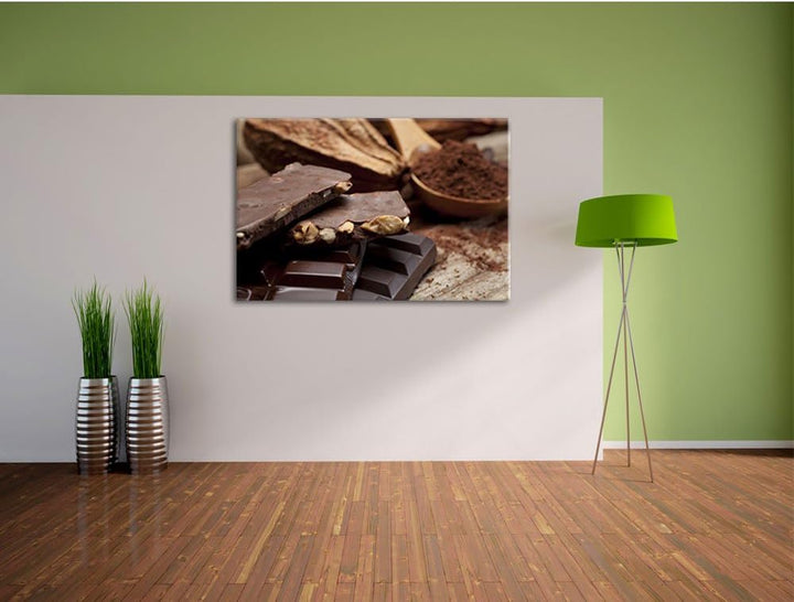 Pixxprint Leckere Schokolade, Format: 100x70 auf Leinwand 1 Stück (1er Pack), 1 Stück (1er Pack)