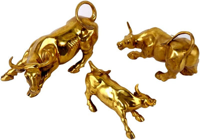 WANLIAN Wall Street Bull Statue Bronze Bull Skulptur Home Decoration Repräsentiert Leben Glück Feng