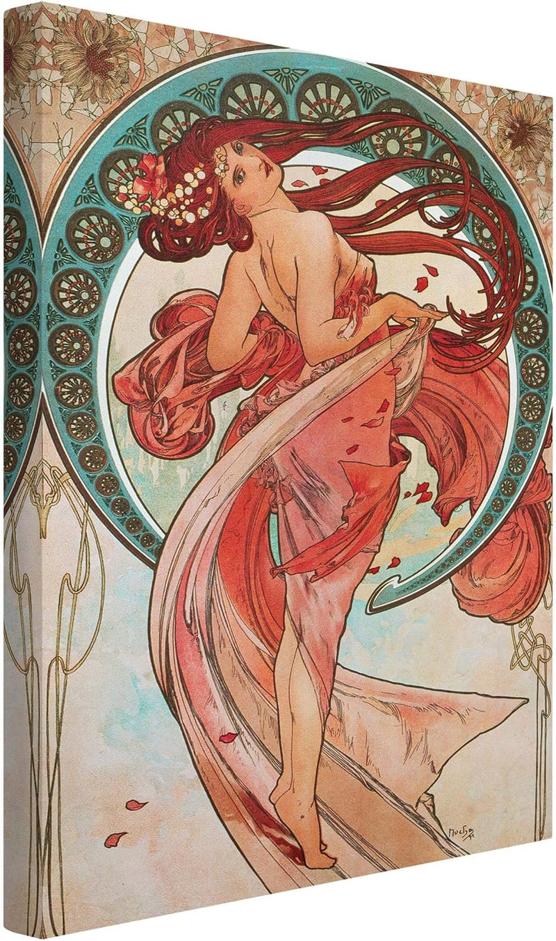 Bilderwelten Leinwandbild - Alfons Mucha - Vier Künste - Der Tanz - Hochformat, 90 x 60 cm 90cm x 60