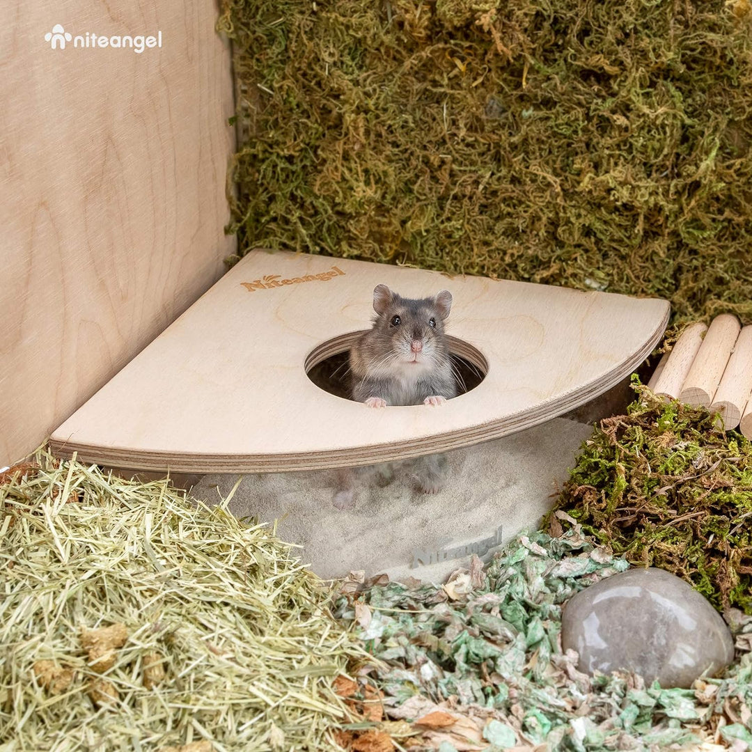 Niteangel Kleintiersandbad-Box - Acryl-Kleintier-Sandbad-Dusche & Sandgruben-Behälter für Hamster, M