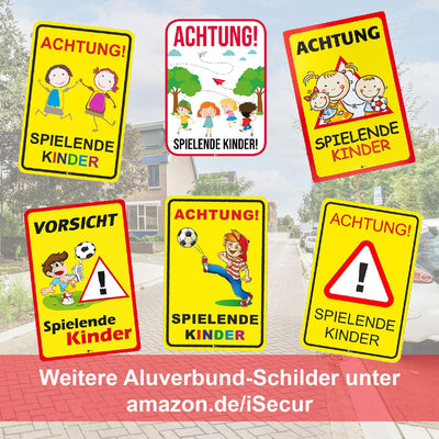 Hinweis-Schild Vorsicht spielende Kinder I Grösse 40 x 60 cm I Strassen-Warnschild Spielstrasse Spie