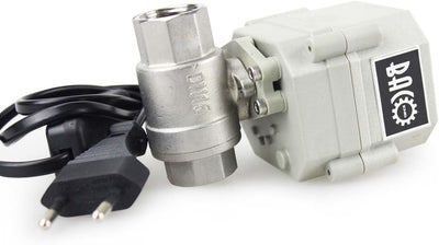 BACOENG AC110/230V 2 Wege 1/2" Edelstahl Motorkugelhahn Elektrische Zonenventil mit Stecker NC 1/2"