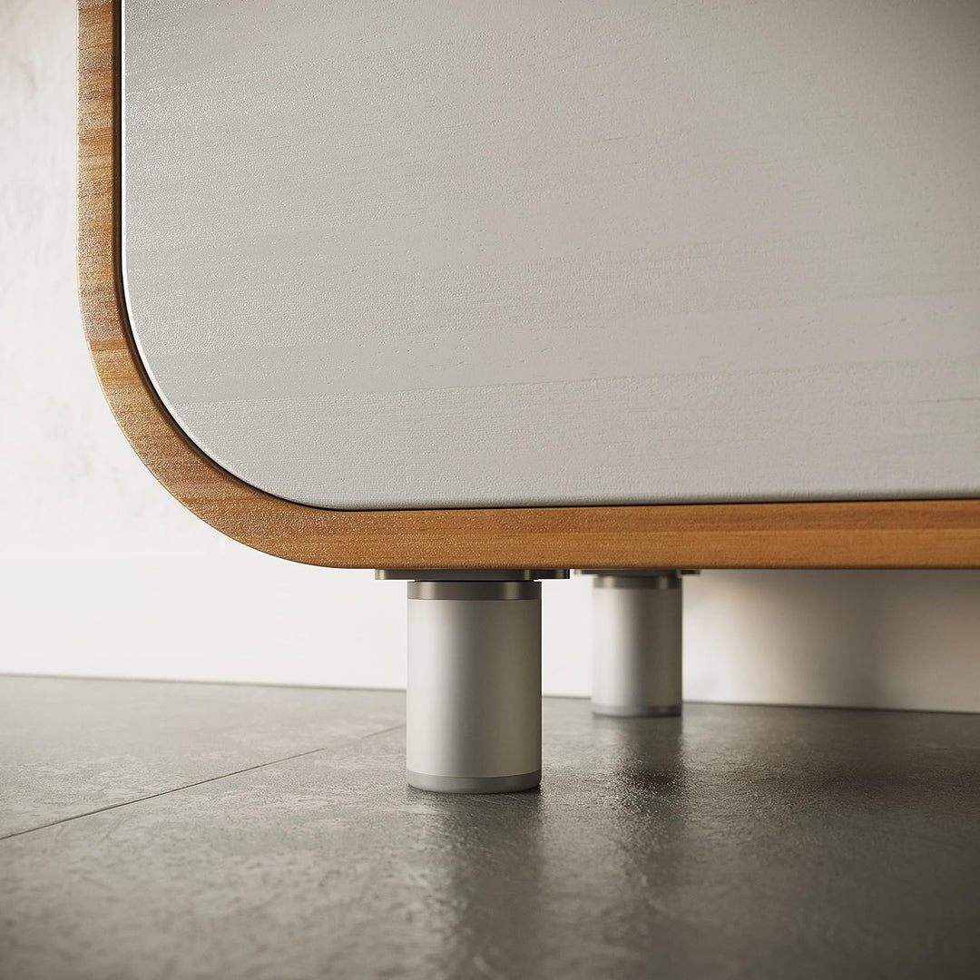 sossai® Design-Möbelfüsse MFR1 | höhenverstellbar | 8er Set | Rund-Profil - Ø 40 mm | Farbe: Alu | H