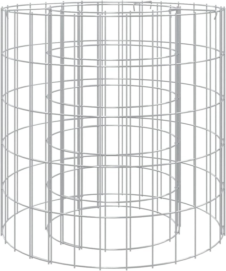 Tidyard Gabionen Feuerstelle Gabionenkamin Gartenkamin Terassenofen Ø 50 cm Verzinktes Eisen 50 x 50