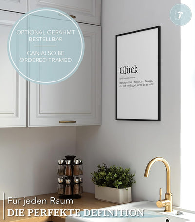 Papierschmiede® Definition: Glück, DIN A1 (59x84 cm), XXL Poster für Wohnzimmer, Schlafzimmer, Küche