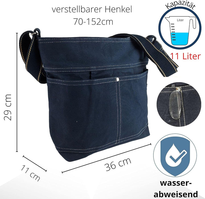 Domelo Damen Vegan Umhängetasche. Die nachhaltige Crossbody Hobo Tasche ist aus 100% Baumwolle/Canva