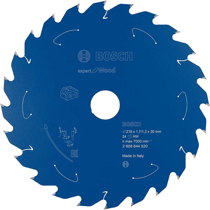 Bosch Professional 1x Kreissägeblatt Expert for Wood (Holz, Sägeblatt Ø 216 x 30 x 1,7 mm, 24 Zähne,