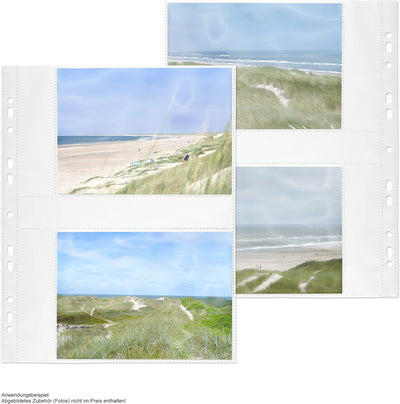 mashpaper Fotohüllen weiss 100 Stück 13x18cm Querformat für 2x2 Fotos 75644 13 x 18 cm, weiss, 100 H
