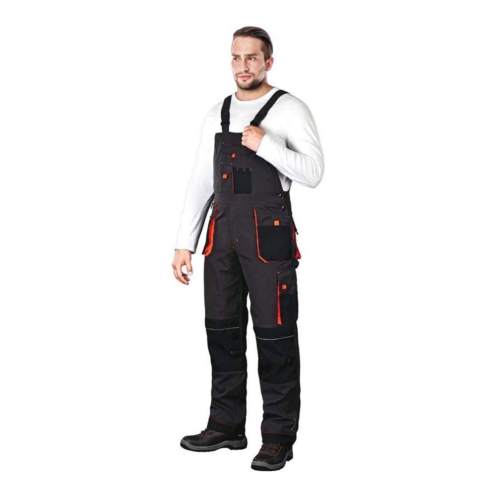 Leber & Hollman Herren Arbeits-Latzhose LH-FMN-B, 65% Polyester 35% Baumwolle 270 g/m2 und Verstärku