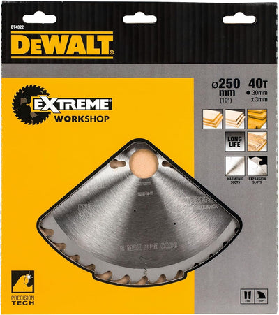 DeWalt DT4322QZ 250 x 30 mm x 3.0 , 40-Zahn Kreissägeblatt Serie 60