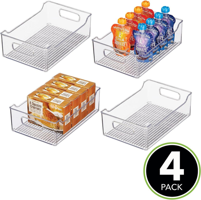 mDesign Aufbewahrungsbox für abgepackte Lebensmittel – Küchen Ablage mit offener Vorderseite und Gri