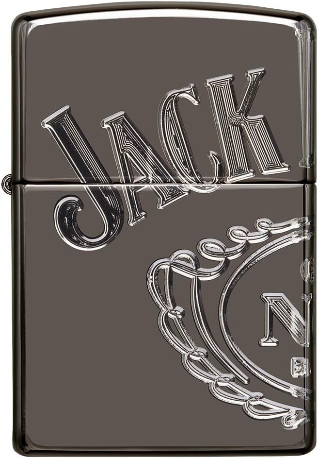 Zippo Armor Jack Daniels High Polish Black Ice Pocket Lighter Feuerzeug, schwarz, Einheitsgrösse, Sc