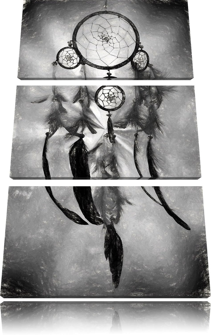 Pixxprint Indianischer Traumfänger Kunst als Leinwandbild/Grösse: 3 Teilig (120x80 cm) cm/Wandbild/K