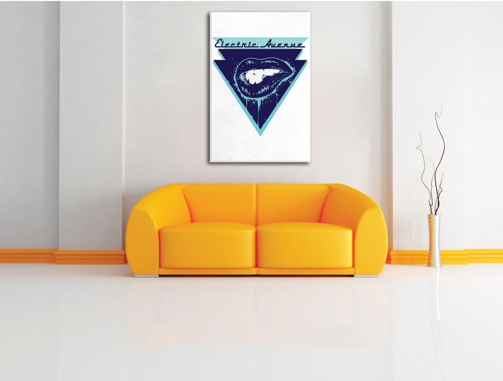 Pixxprint Electric Avenue White Bild auf Leinwand, XXL riesige Bilder fertig gerahmt mit Keilrahmen,