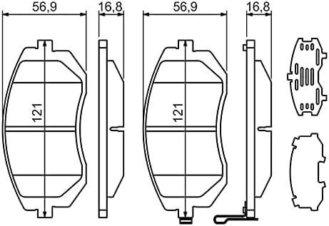 Bosch BP1205 Bremsbeläge - Vorderachse - ECE-R90 Zertifizierung - vier Bremsbeläge pro Set