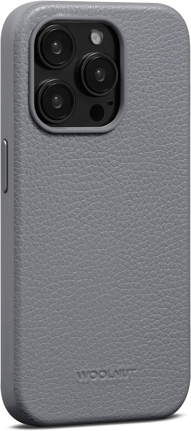 Woolnut Leder Hülle Case für iPhone 15 Pro - Grau iPhone 15 Pro Grau, iPhone 15 Pro Grau