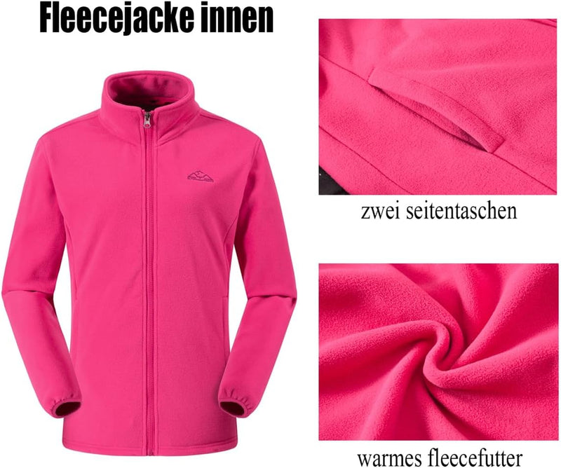 YSENTO Damen 3-in-1 Skijacke Winter FleeceJacke Wasserdichte Winddichte Warme Funktions Outdoor Soft