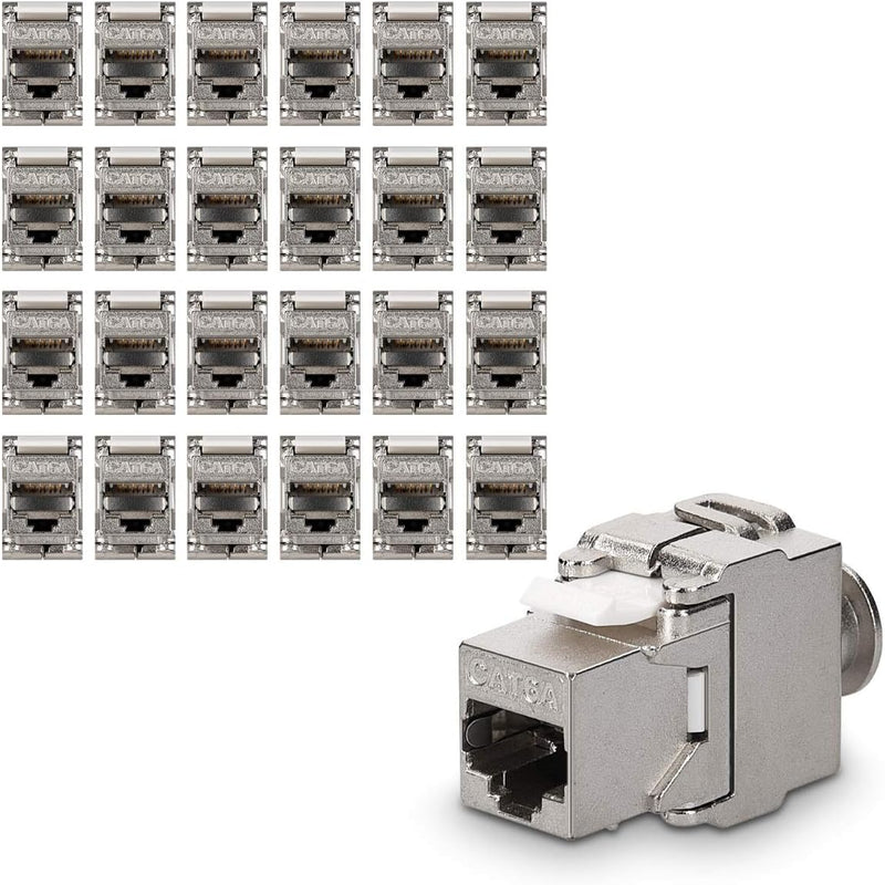 kwmobile 24x Keystone Modul für CAT 6A Kabel - 10 Gbit/s geschirmt Metall Gehäuse Schnappverschluss