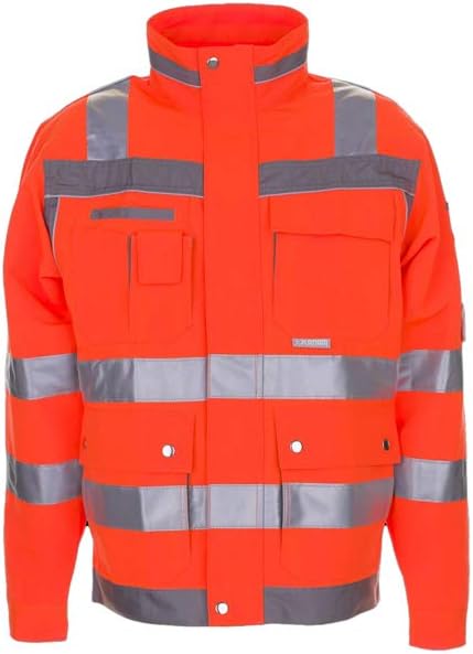 Planam 5600 Plaline Blouson für hohe Sichtbarkeit - Farbe: Orange/Zink - Grösse: 27 27 Orange/Zink,