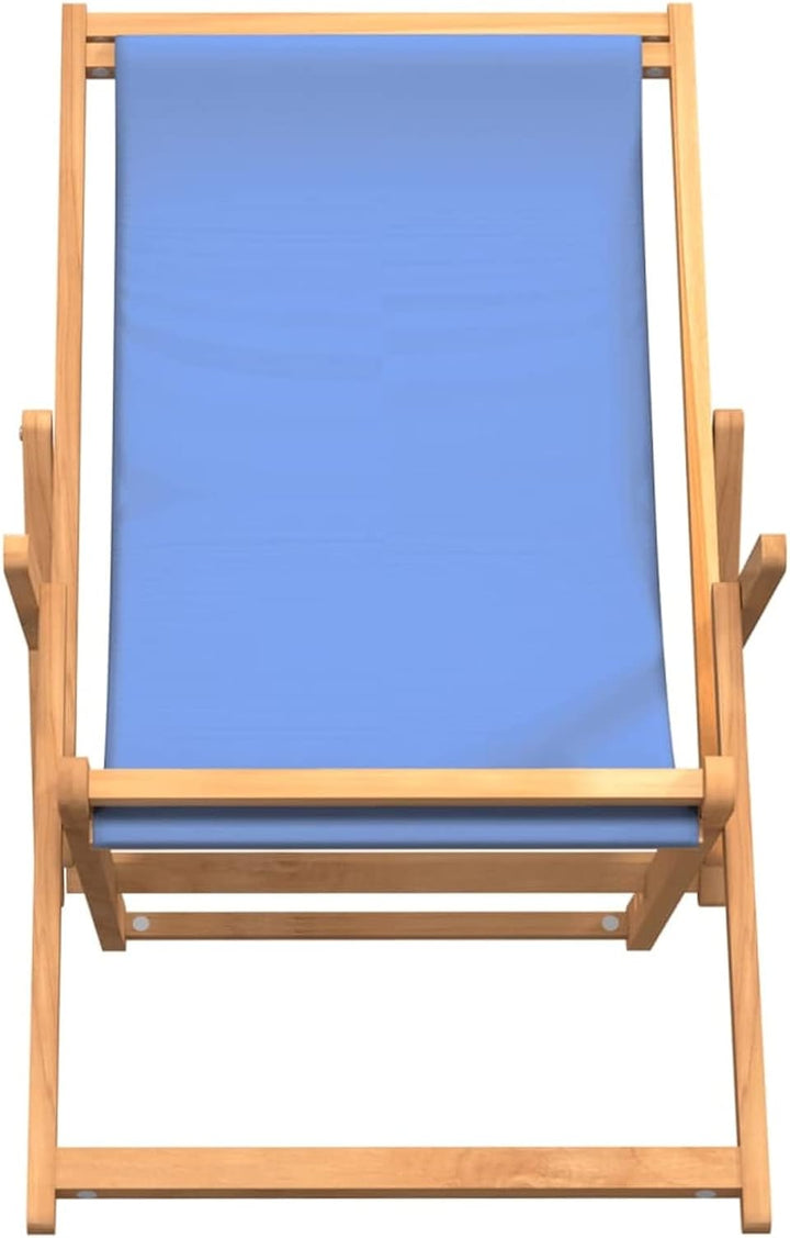 Tidyard Strandstuhl Klappbar Massivholz Teak Blau Klappstuhl Campingstuhl Gartenstuhl Strandliege Li