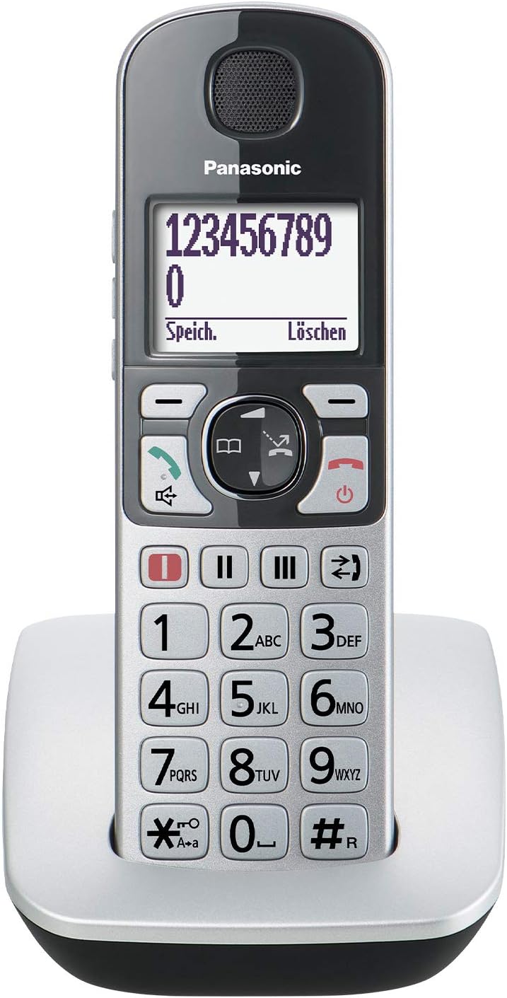 Panasonic KX-TGE522GS DECT Seniorentelefon mit Notruf, Silber-schwarz & KX-TGE510GS DECT Seniorentel