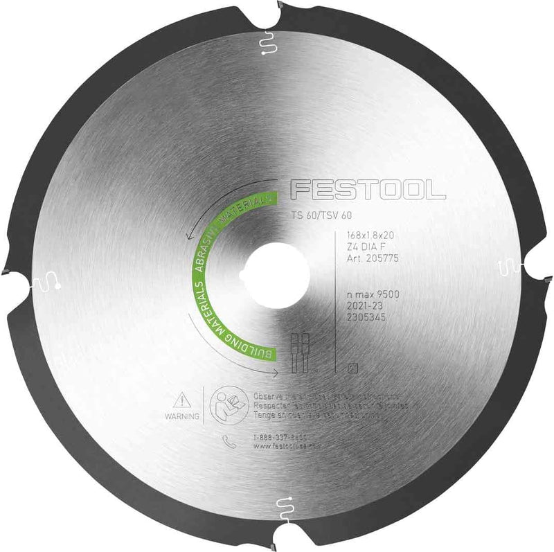 Festool Diamant-Kreissägeblatt DIA 168x1,8x20 F4 ABRASIVE MATERIALS