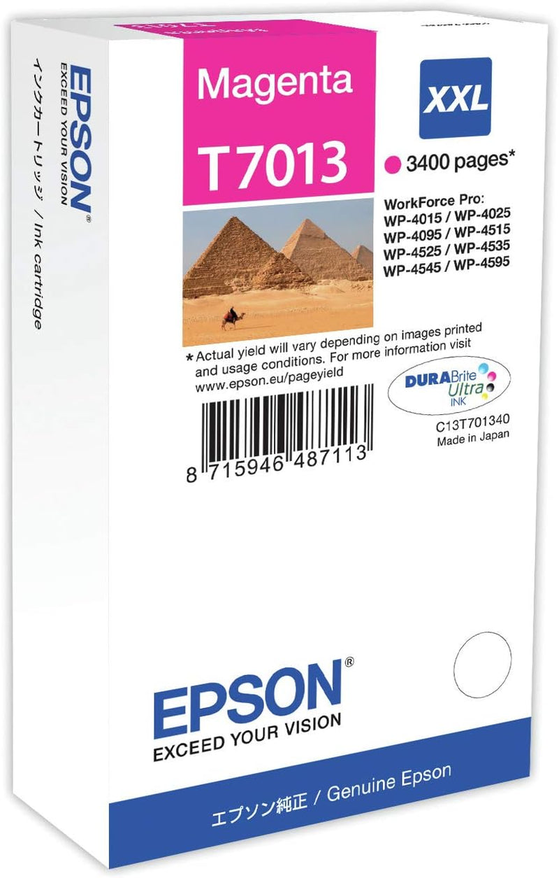 Epson WP4000 / 4500 Series Ink Cartridge XXL Magenta 3.4k, magenta