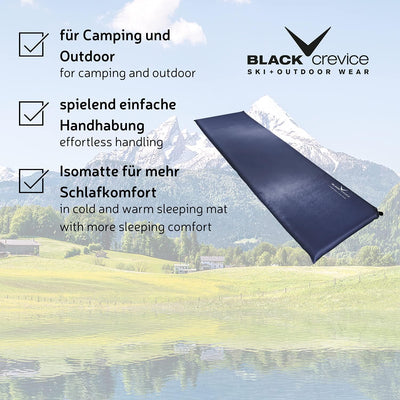 Black Crevice selbstaufblasbare Luftmatratze I Isomatte selbstaufblasend I Outdoor-Isomatte I aufbla