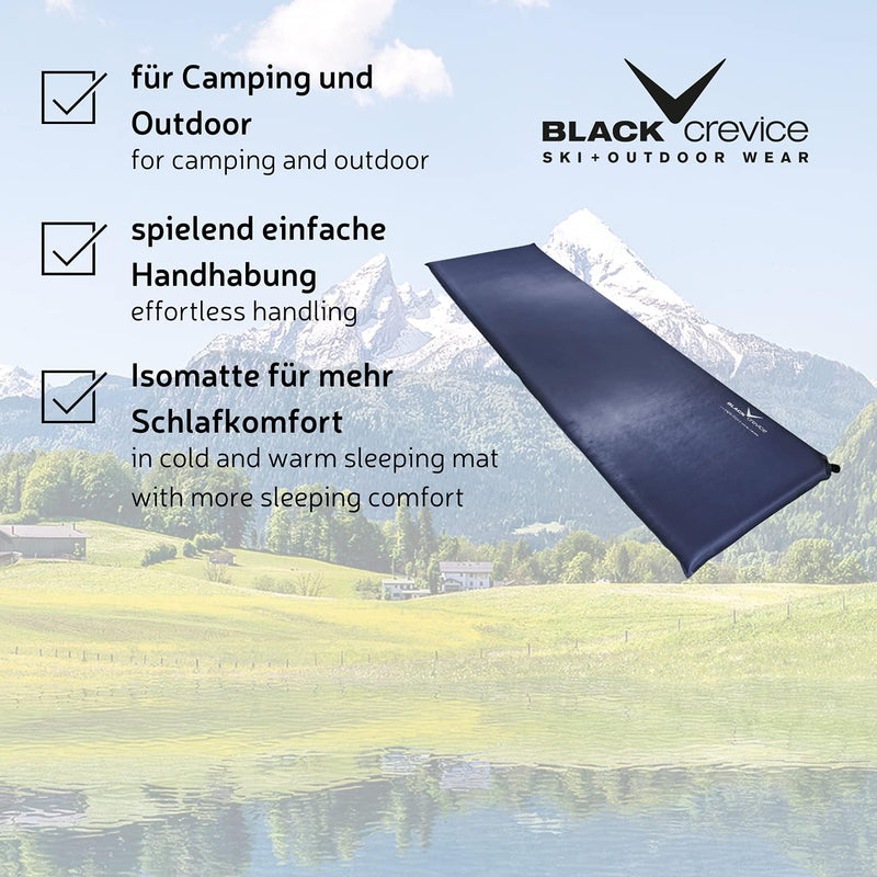 Black Crevice selbstaufblasbare Luftmatratze I Isomatte selbstaufblasend I Outdoor-Isomatte I aufbla