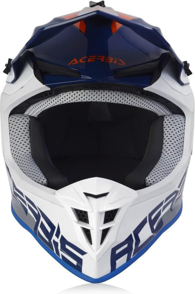 Acerbis Unisex-Adult Linear Helmet XL (61/62) Blau/Weiss, XL (61/62) Blau/Weiss