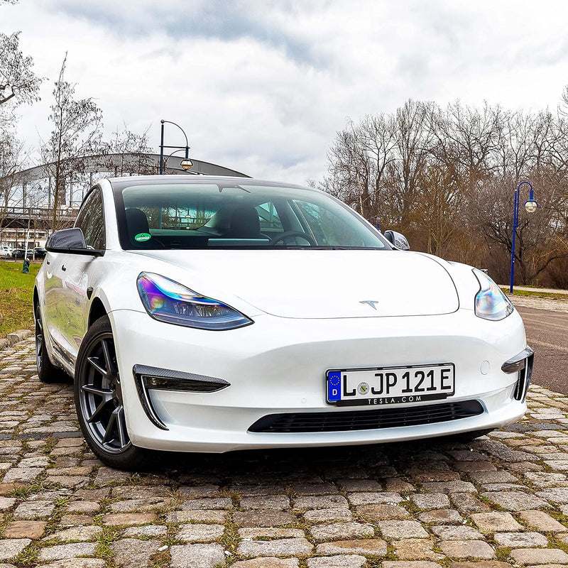Tesvolution® Nebelscheinwerfer Abdeckungen in Carbonoptik für Tesla Model 3 - Augenbrauen für Schein
