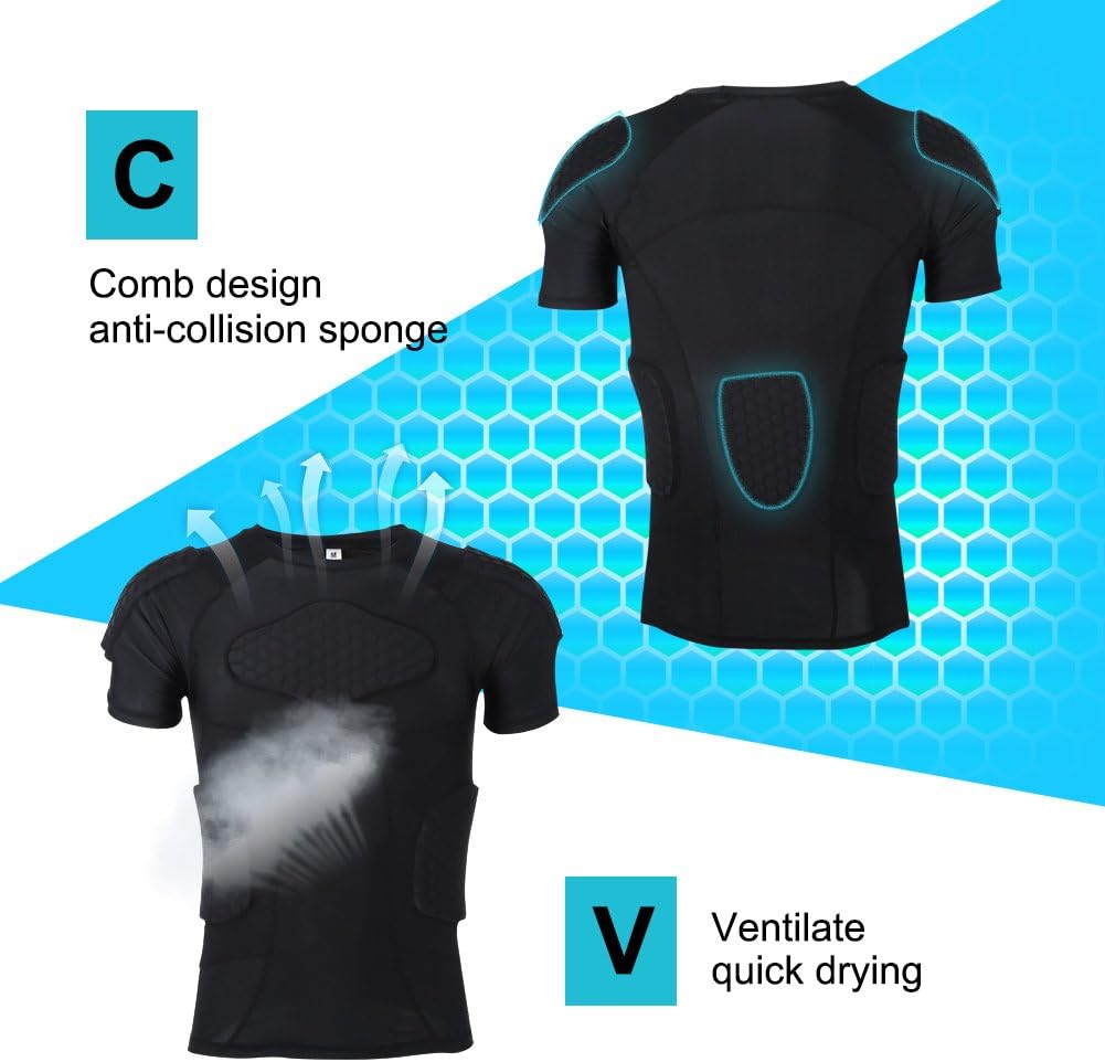 VGEBY1 Herren T-Shirt, gepolstert, Silikon, stossfest, Sportzubehör T-shirts, T-shirts