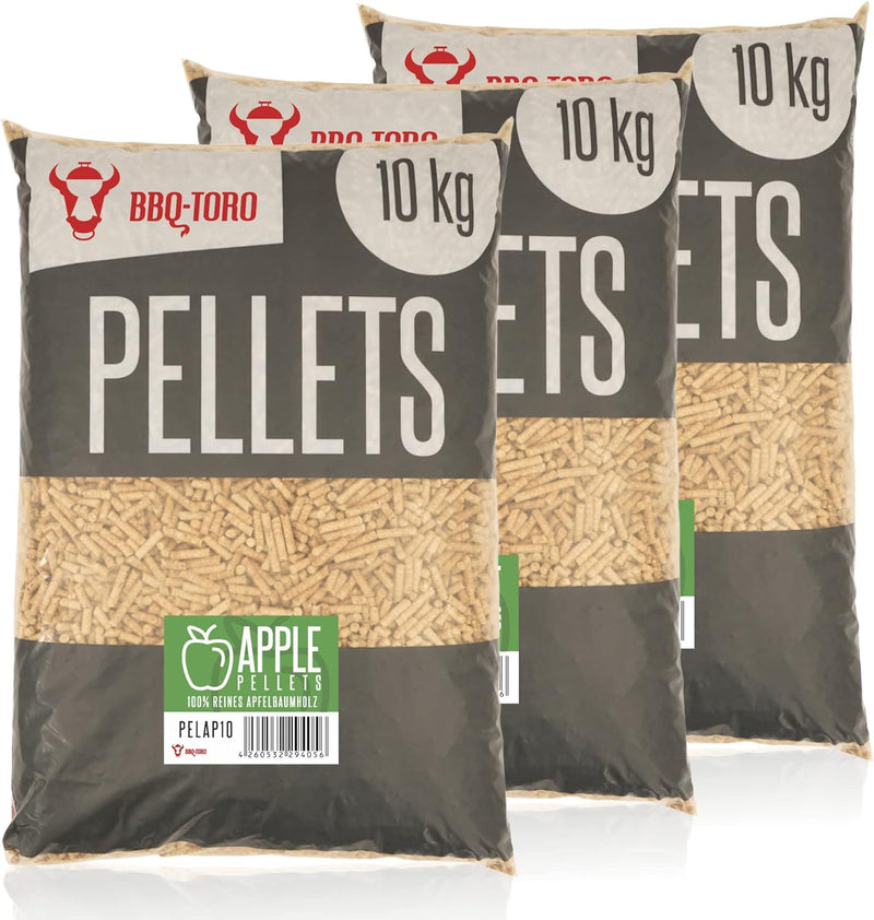 BBQ-Toro Apple Pellets aus 100% Apfelbaumholz (30 kg) | Apfelpellets für Grill, Smoker, Pellet-Pizza