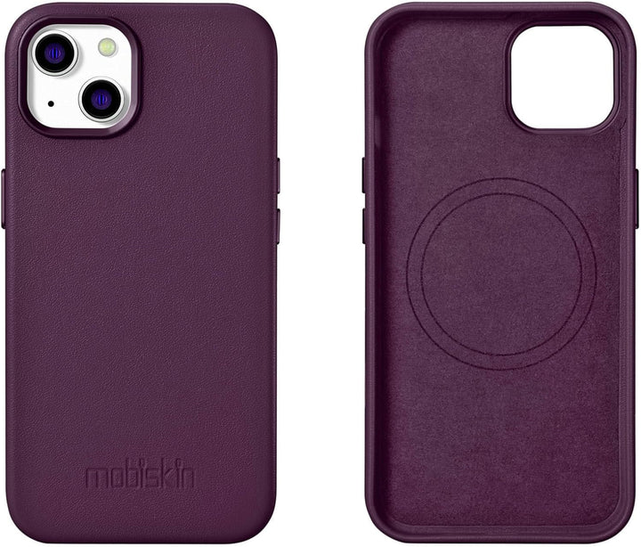 Mobiskin Hülle kompatibel mit Apple iPhone 14 Plus (6,7 Zoll), Handyhülle mit echtem Leder, Case, Sc