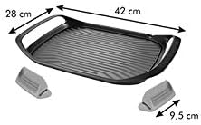 Tescoma 605068 Grillpfanne 42 x 28 cm SmartCLICK, Schwarz gewellt, gewellt