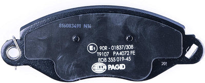 HELLA PAGID 8DB 355 019-451 Bremsbelagsatz - T9107 - Dicke/Stärke: 17.7mm - Bremssystem: Bosch - mit