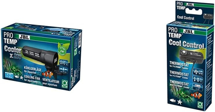 JBL PROTEMP Cooler x200, Kühlgebläse, Für Aquarien von 60-200 l, Süss- und Meerwasser & Thermostat f
