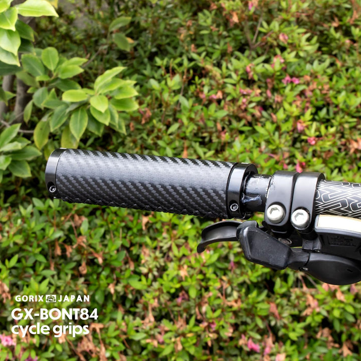 GORIX Fahrrad-Lenkergriffe, gerade, Carbon-Muster, Rennrad, MTB, Fahrrad (GX-BONT84)
