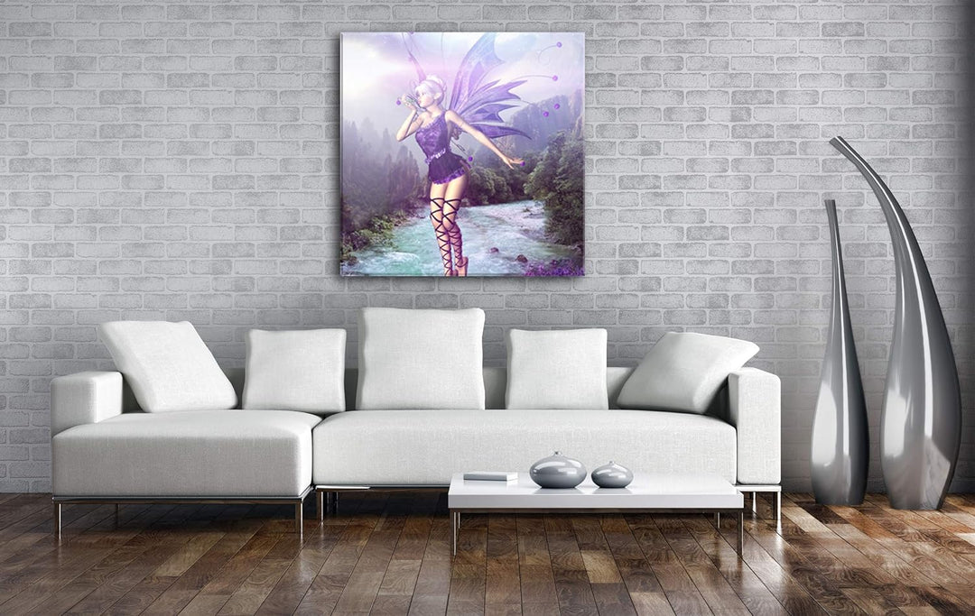 deyoli mystische Elfe Format: 70x70 als Leinwand, Motiv fertig gerahmt auf Echtholzrahmen, Hochwerti