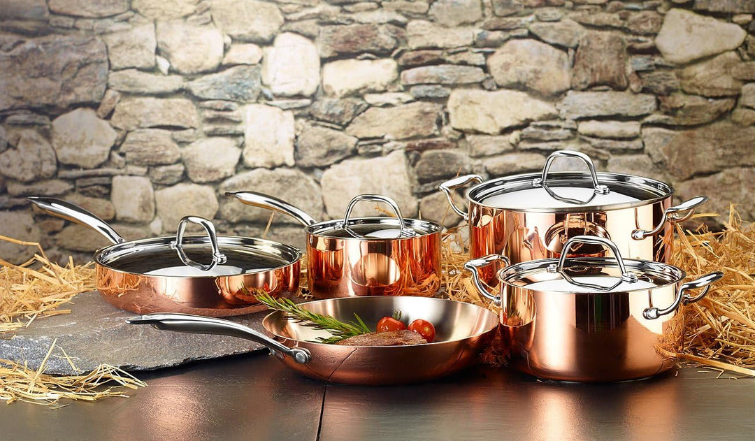 Tornwald-Schmiede Kupfertopf: Kupfer-Stieltopf mit Deckel, 16 cm (Stielkasserolle, Kochtöpfe, Kupfer