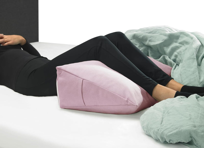 XDREAM Bettsitzkissen, Keilkissen für Bett und Sofa in Altrosa | Stabiles Rückenkissen und Lendenkis