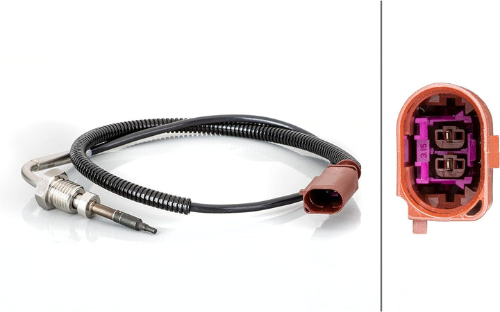 HELLA 6PT 014 494-781 Sensor, Abgastemperatur - 2-polig - geschraubt - Kabel: 590mm