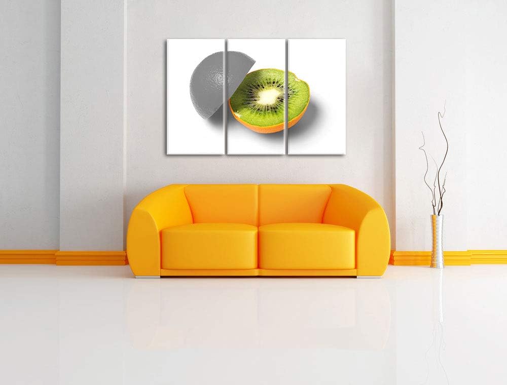 Orangen Kiwi Fruit Früchte Obst schwarz/weiss 3-Teiler Leinwandbild 120x80 Bild auf Leinwand, XXL ri