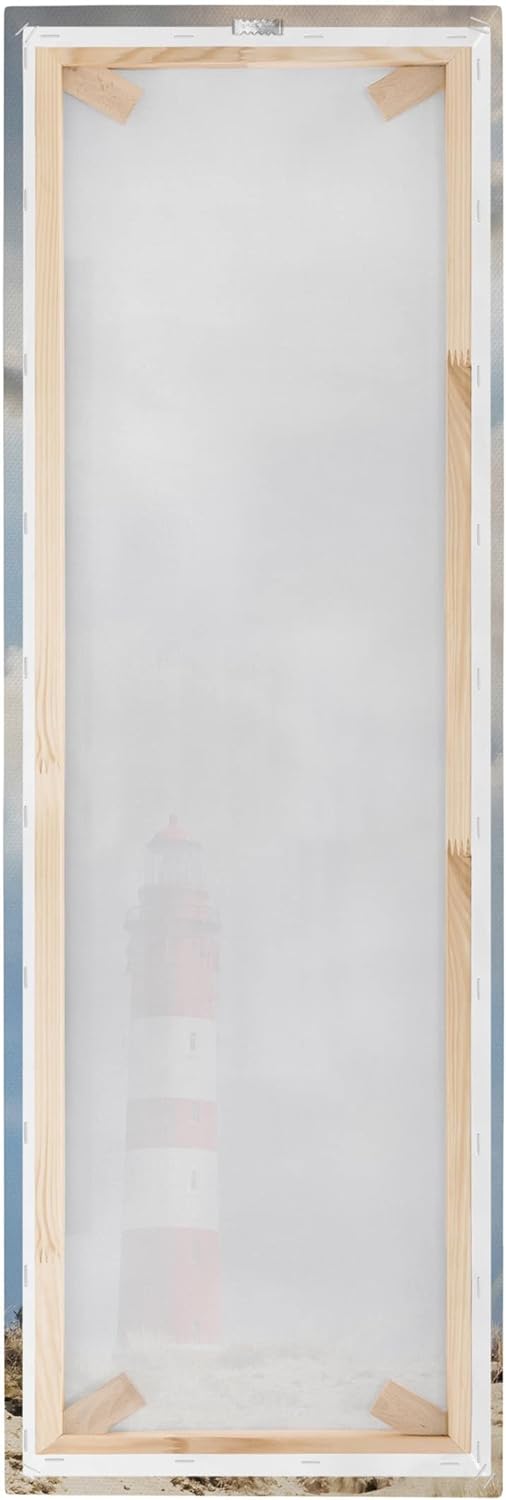 Bilderwelten Leinwandbild - Leuchtturm in den Dünen - Panorama Hoch, 90cm x 30cm, 90cm x 30cm